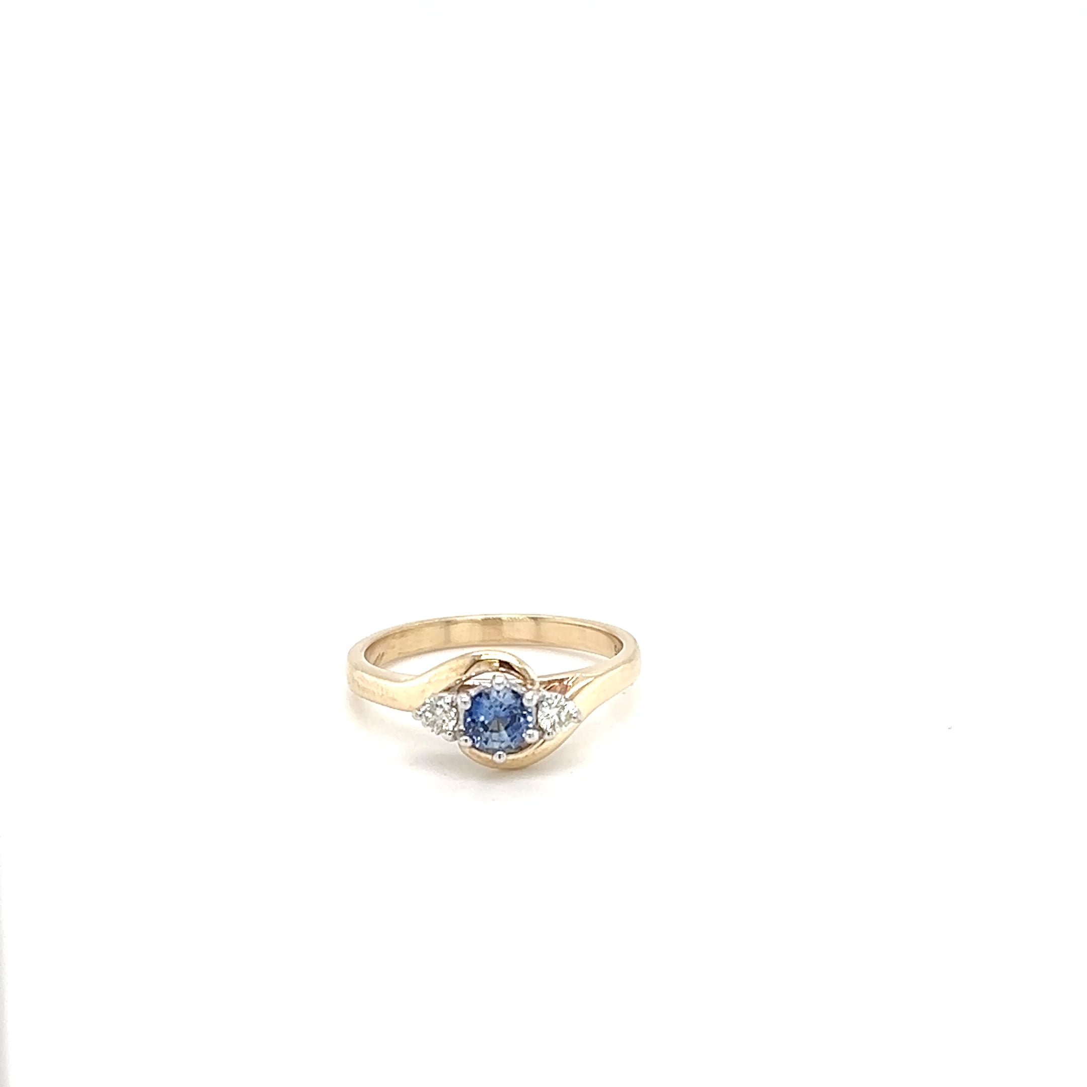 9ct Yellow and White Gold Sapphire Ring