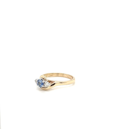 9ct Yellow and White Gold Sapphire Ring