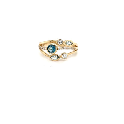 9ct Yellow Gold Blue Topaz Ring