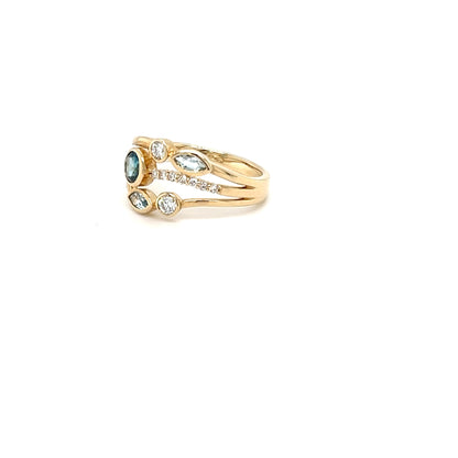 9ct Yellow Gold Blue Topaz Ring