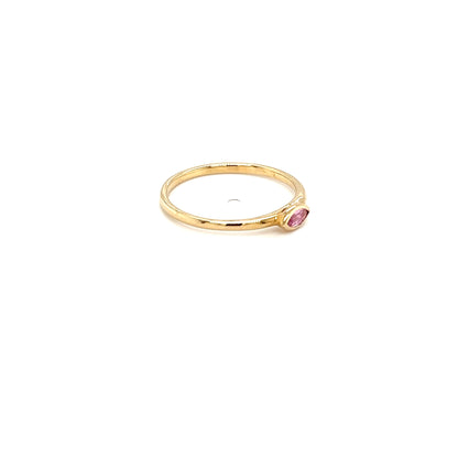 9ct Yellow Gold Ring with Marquise-Cut Pink Sapphire