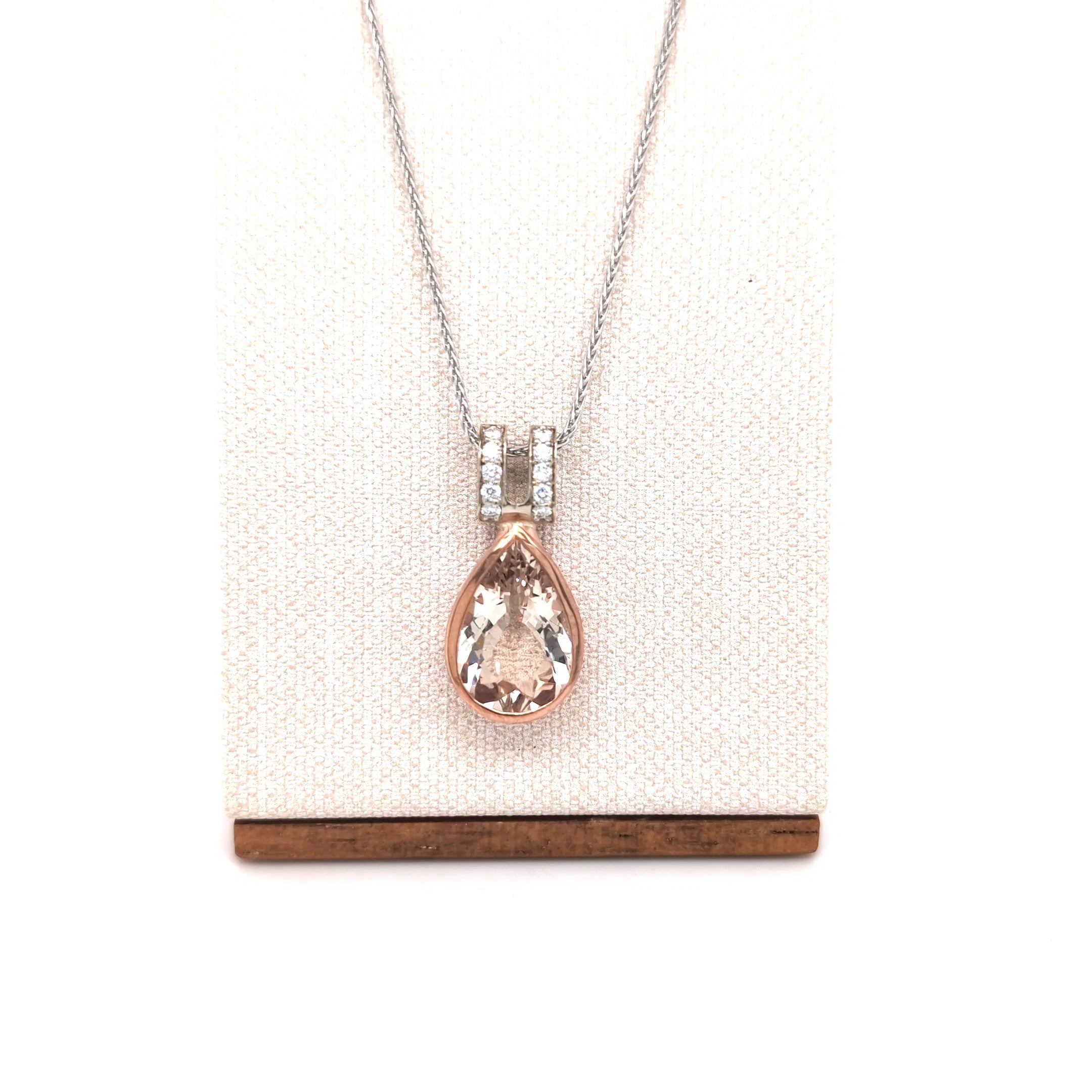 MORGANITE & DIAMOND ROSE GOLD PENDANT