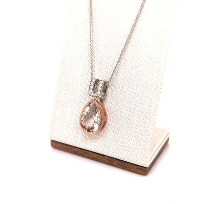 MORGANITE & DIAMOND ROSE GOLD PENDANT