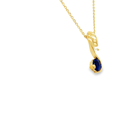 Blue Sapphire and Diamond Pendant