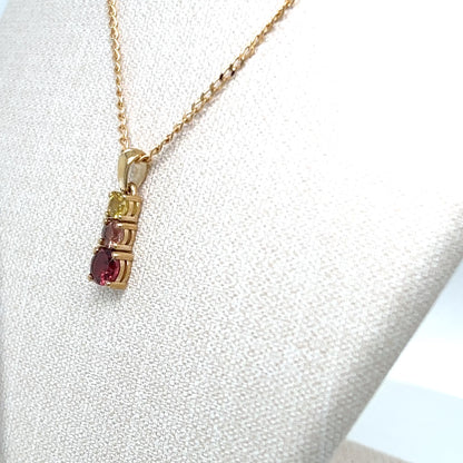 9ct Yellow Gold Sappire and Spinel Pendant