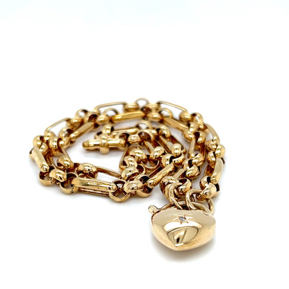 9ct Yellow Gold Chain with Heart Pendant