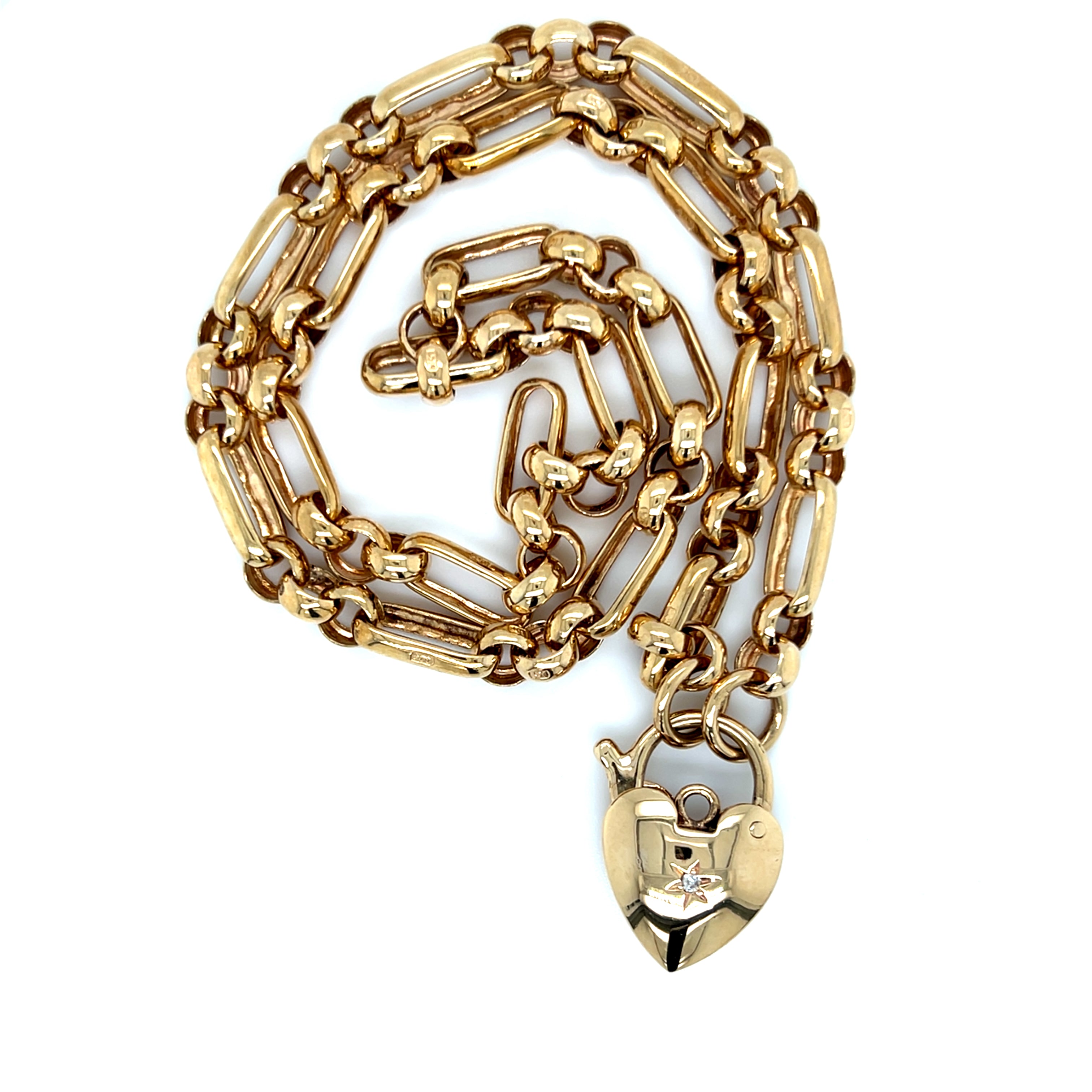 9ct Yellow Gold Chain with Heart Pendant