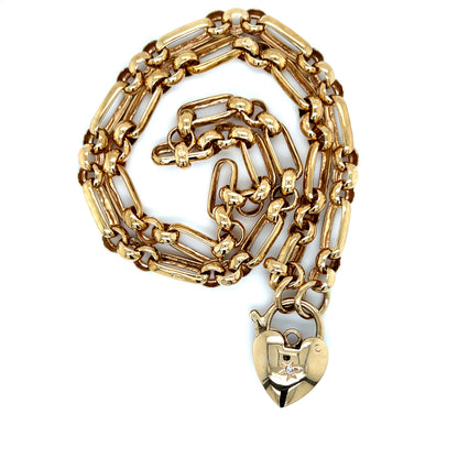 9ct Yellow Gold Chain with Heart Pendant