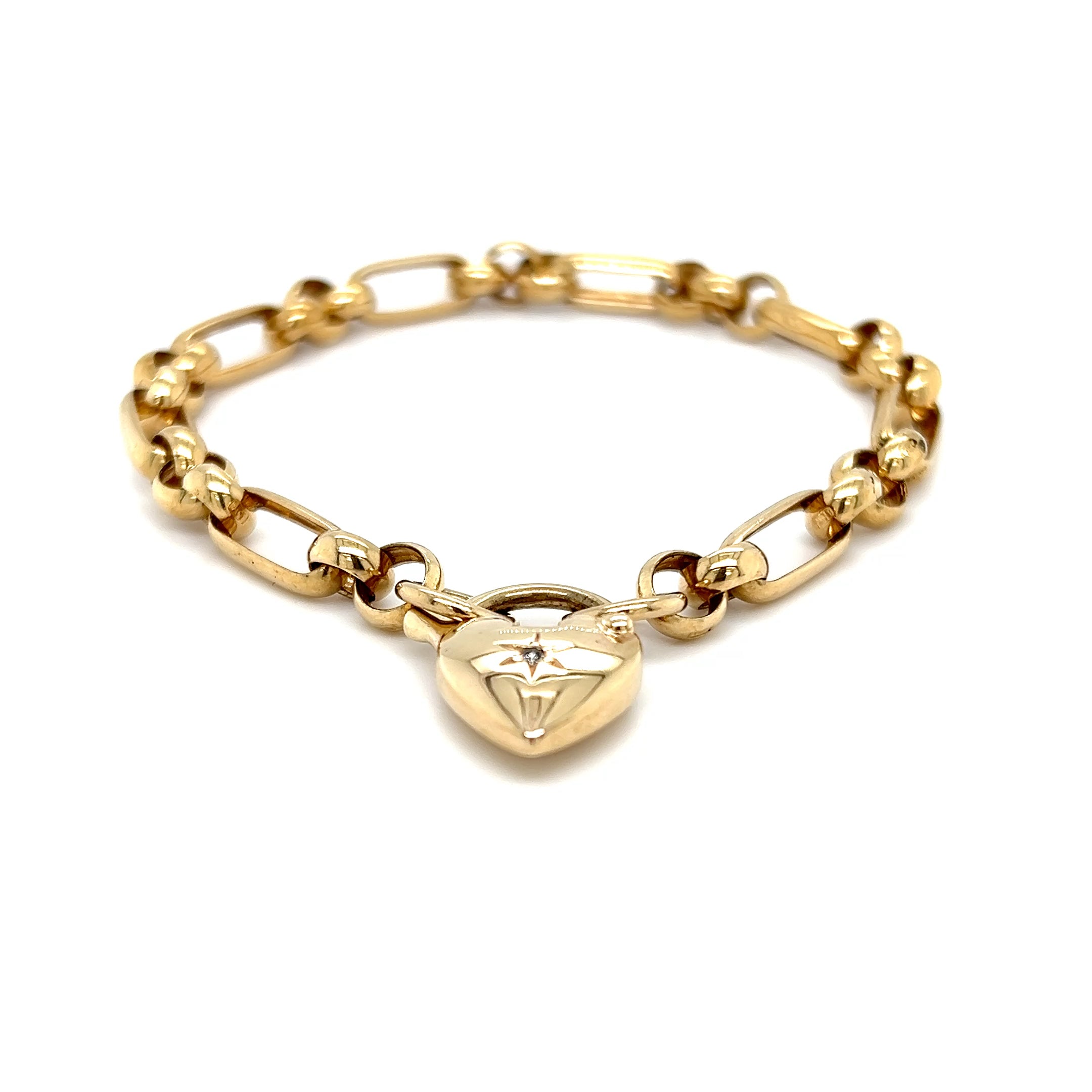 9ct Yellow Gold Heart Bracelet