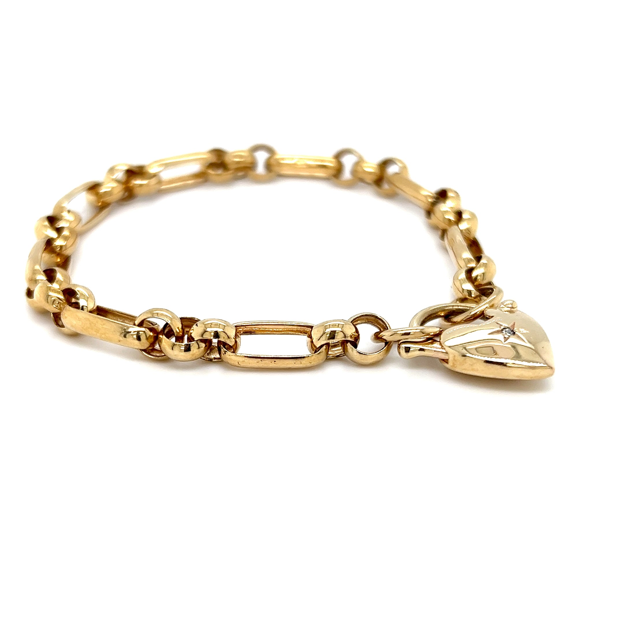 9ct Yellow Gold Heart Bracelet
