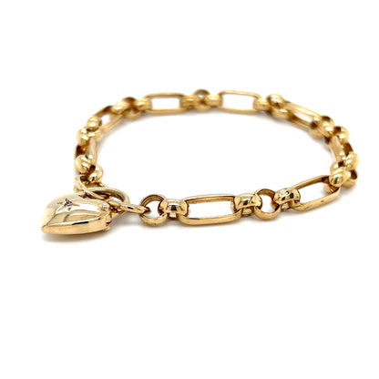 9ct Yellow Gold Heart Bracelet