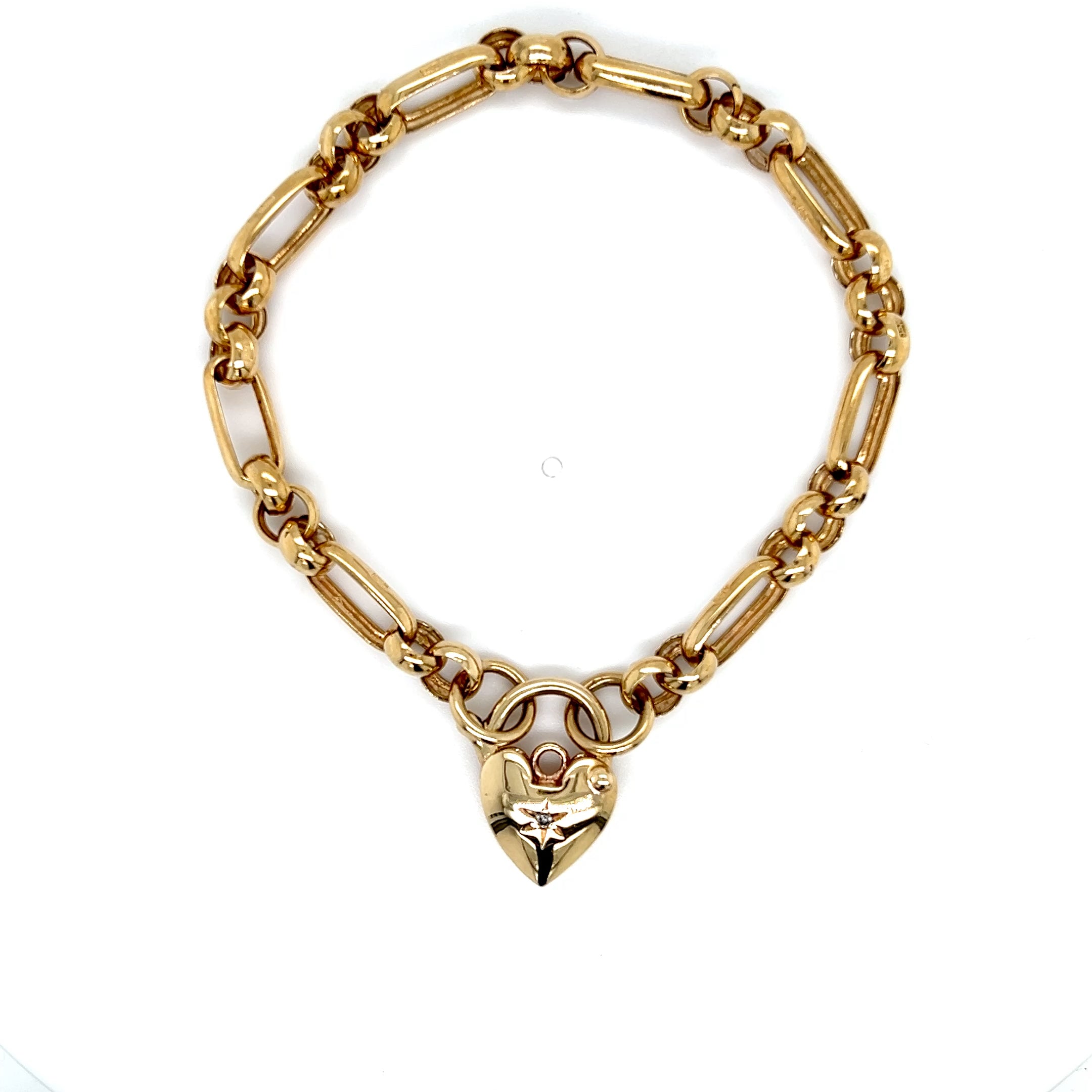 9ct Yellow Gold Heart Bracelet