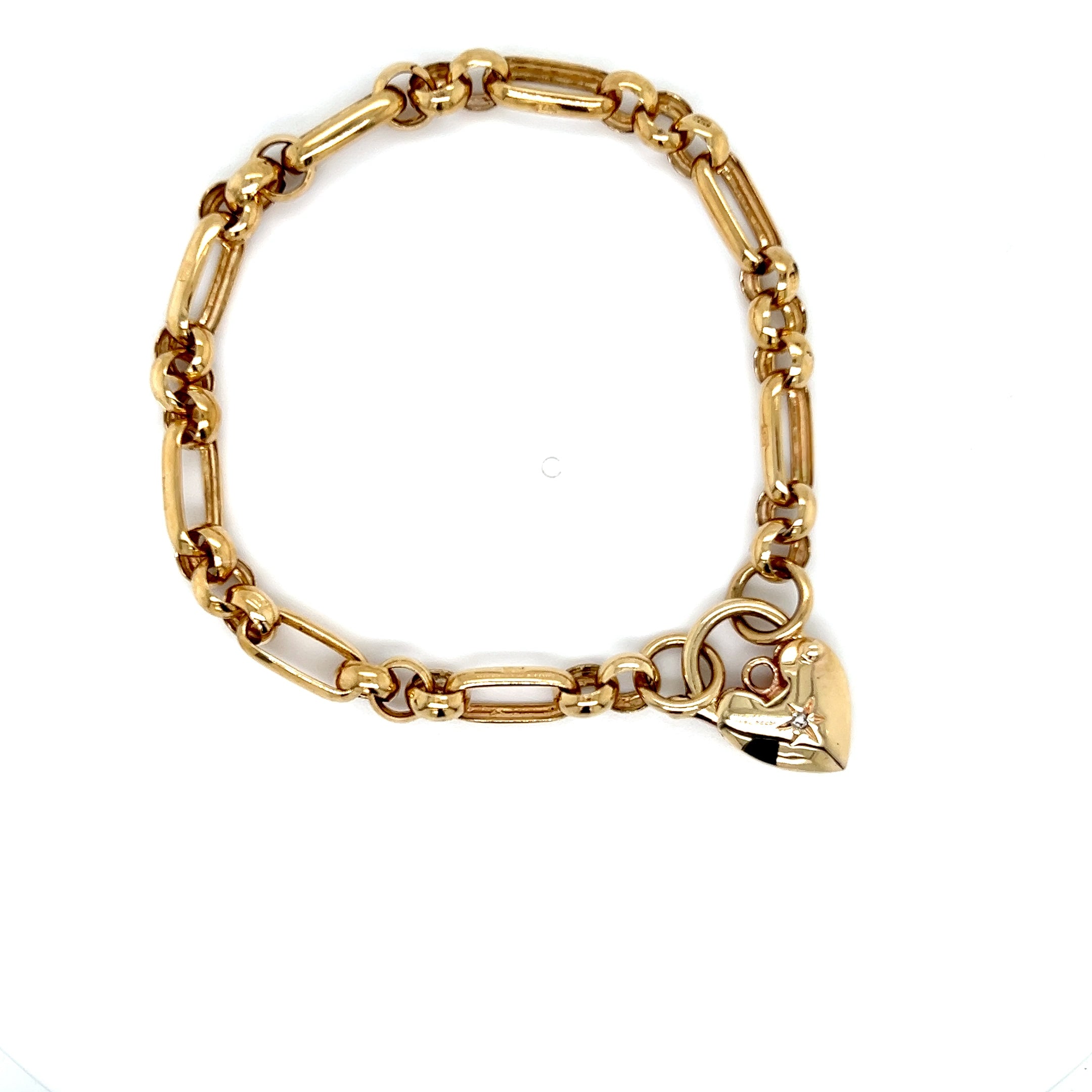 9ct Yellow Gold Heart Bracelet