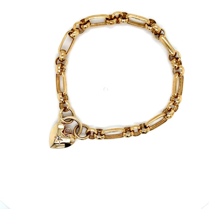 9ct Yellow Gold Heart Bracelet