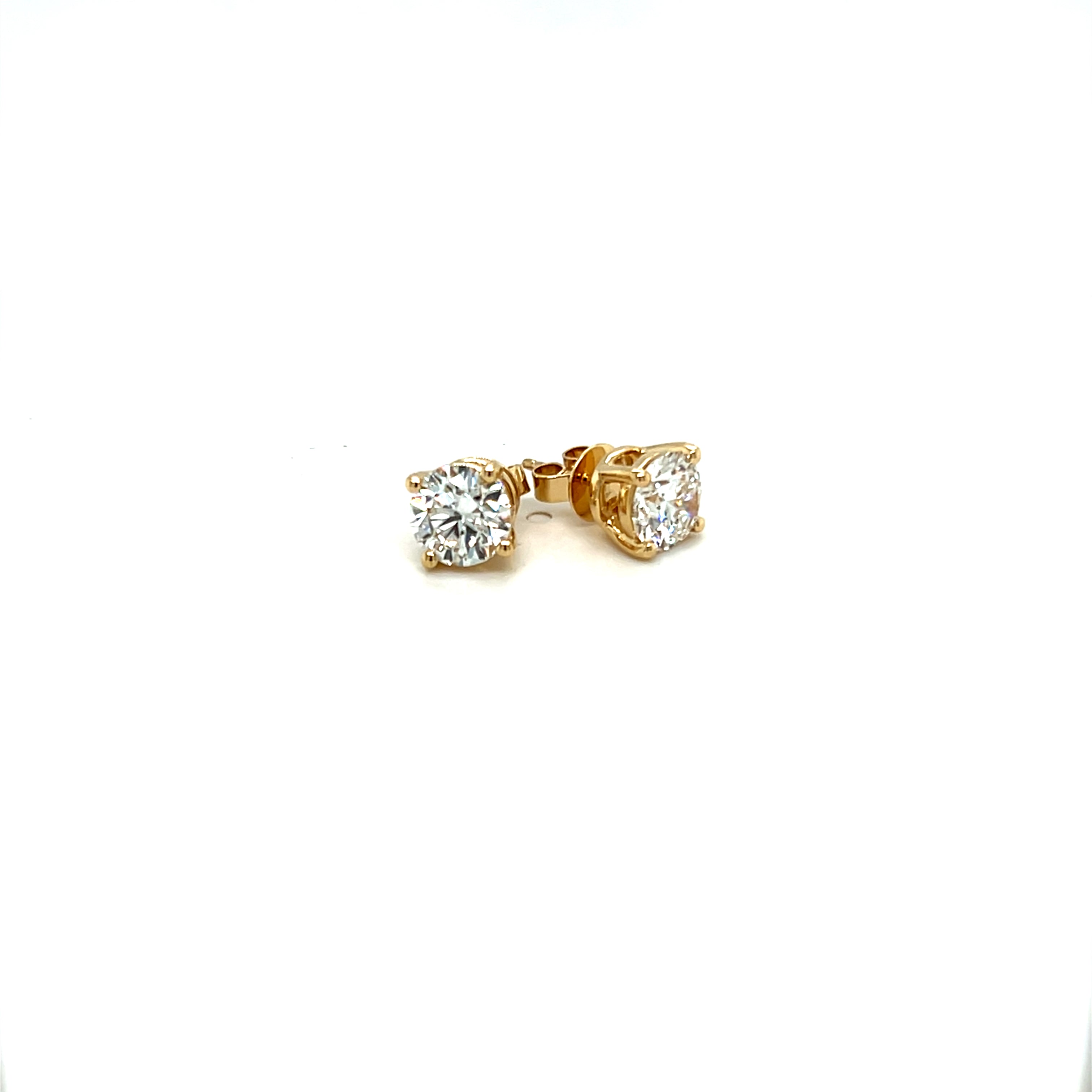 9ct Yellow Gold Diamond Stud Earrings