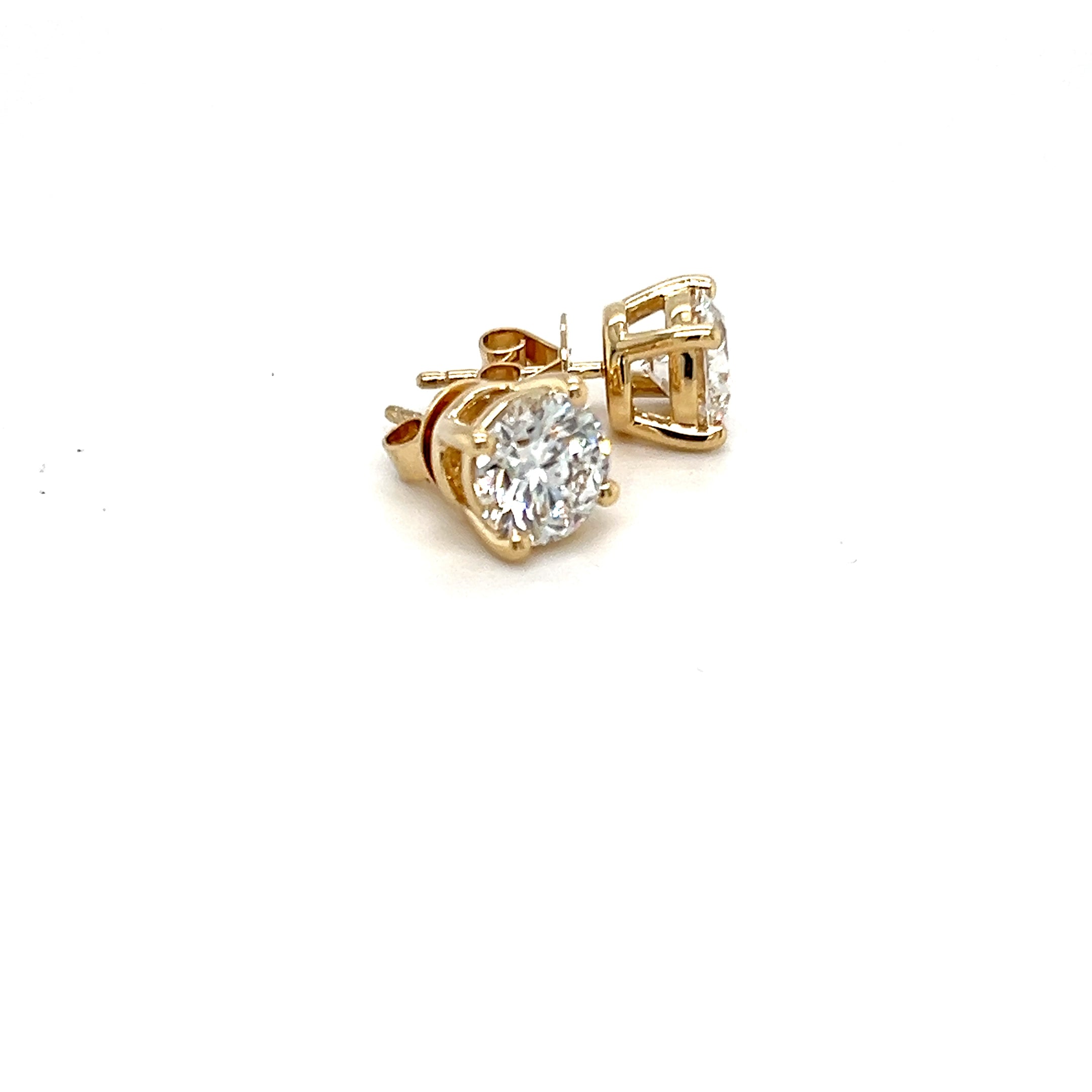 9ct Yellow Gold Diamond Stud Earrings