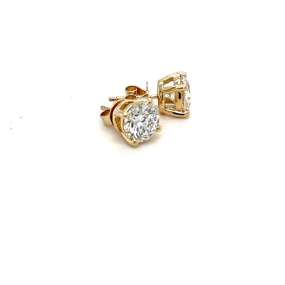 9ct Yellow Gold Diamond Stud Earrings