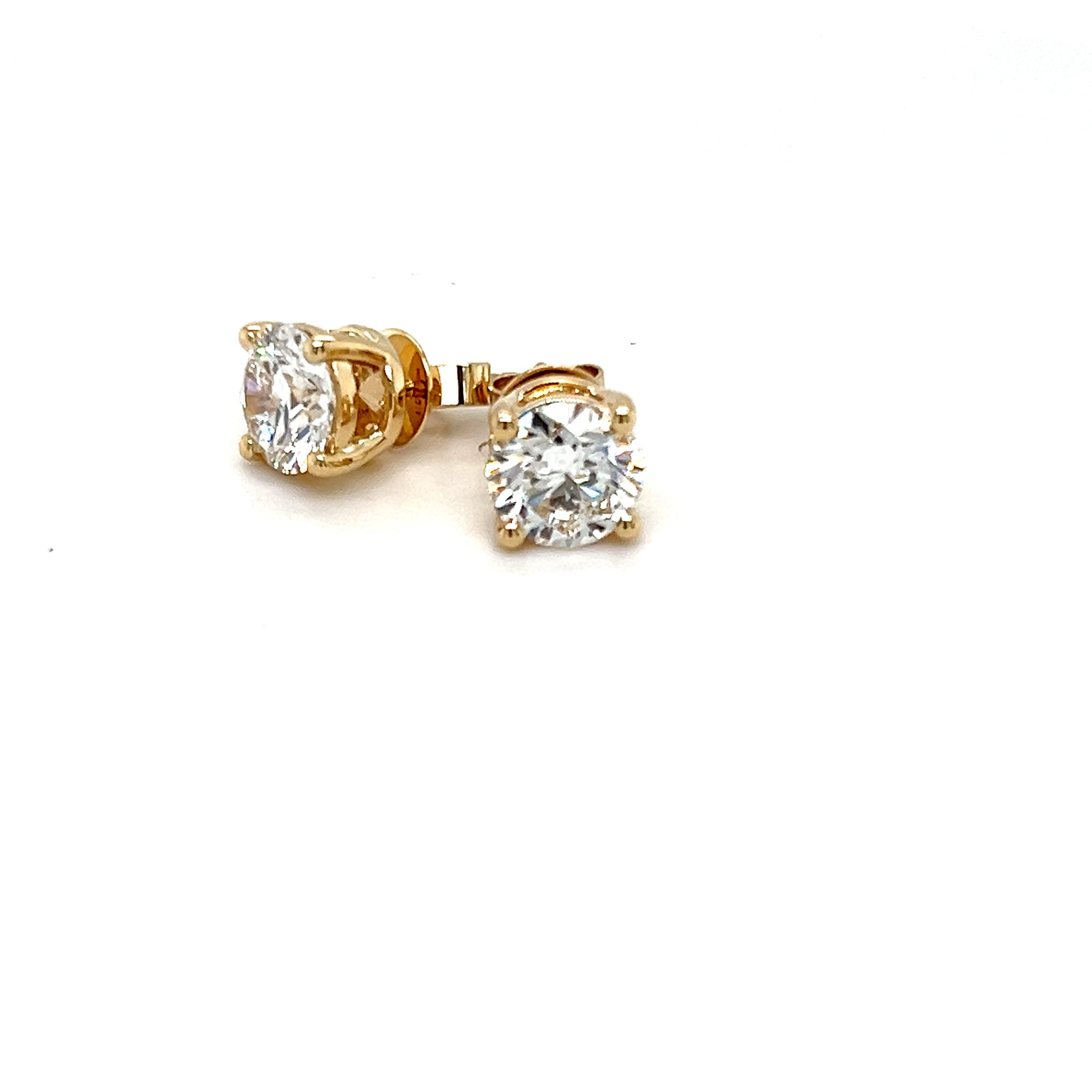 9ct Yellow Gold Diamond Stud Earrings