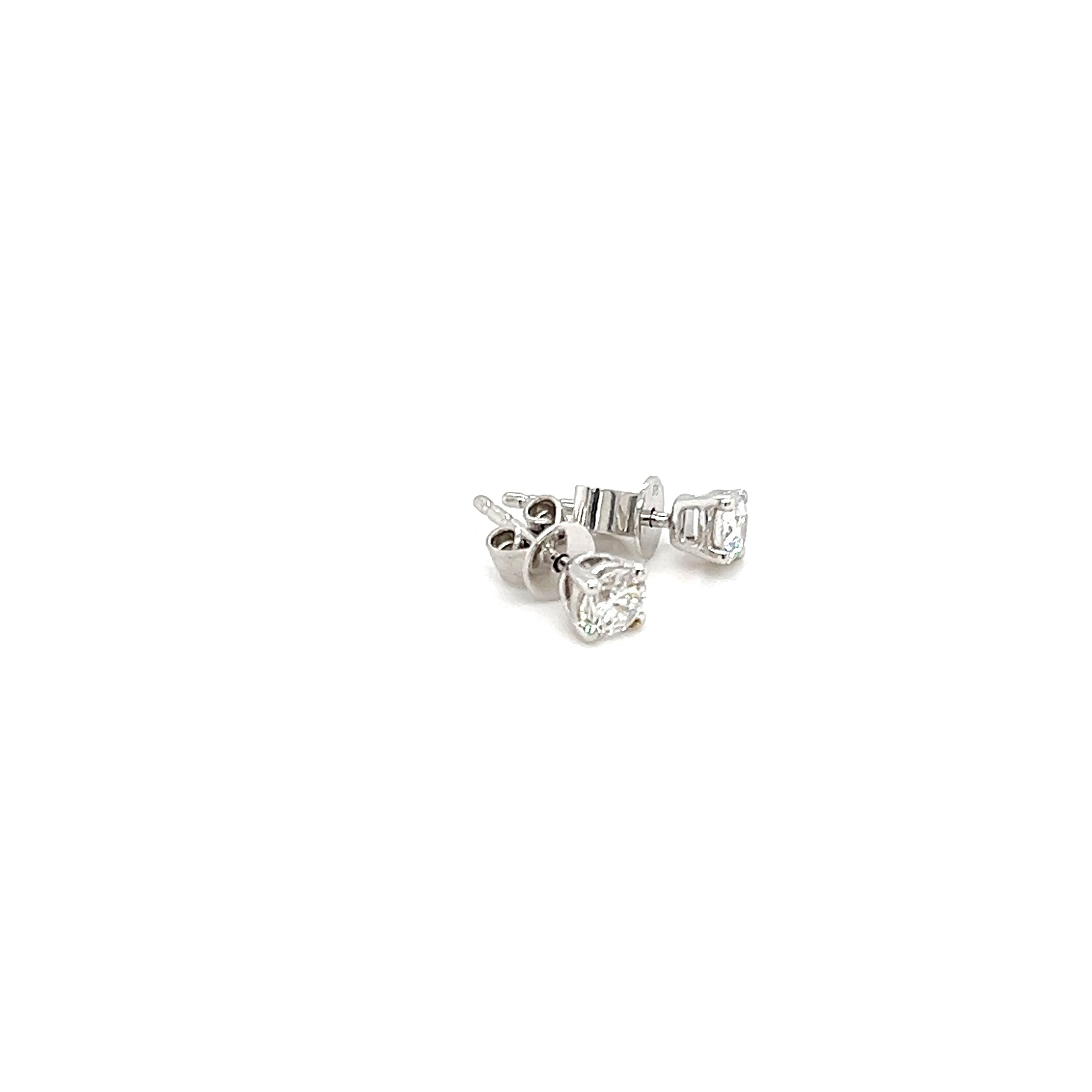 9ct White Gold 0.05ct Diamond Stud Earrings