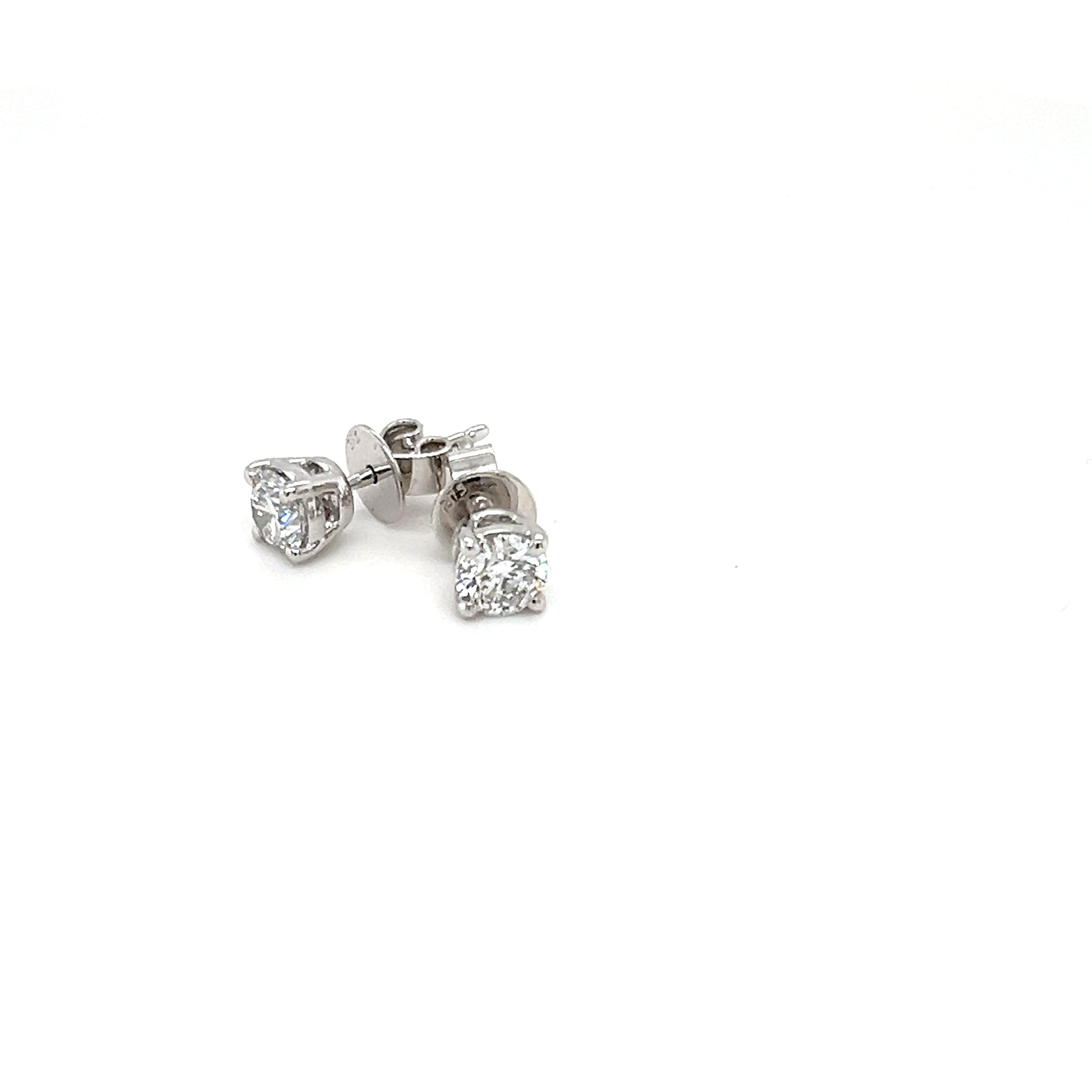9ct White Gold 0.80ct Diamond Stud Earrings