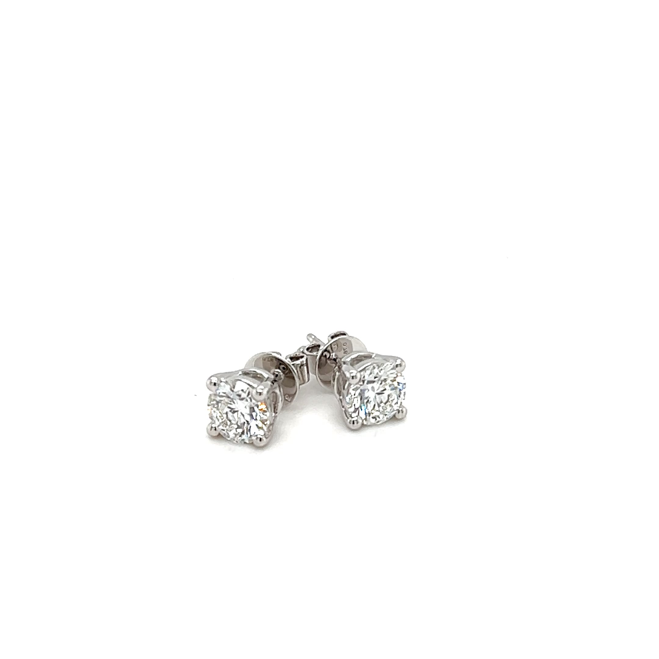 9ct White Gold 1.53ct Diamond Stud Earrings