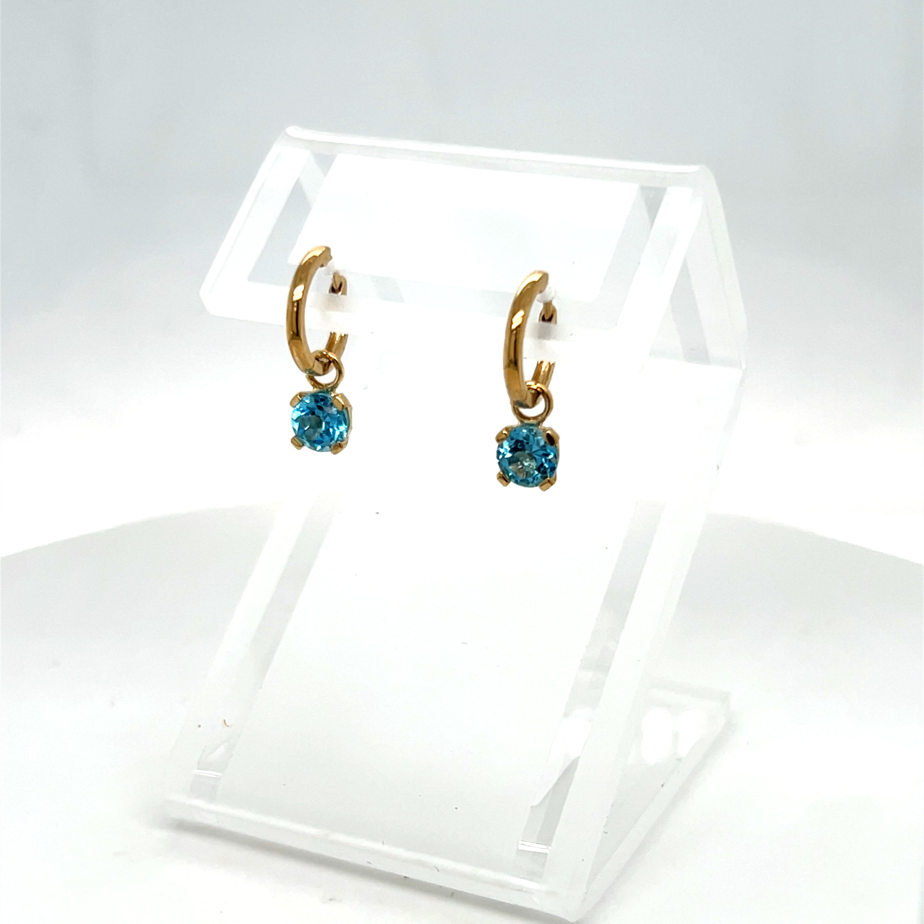 9ct Yellow Gold Round Topaz Earrings