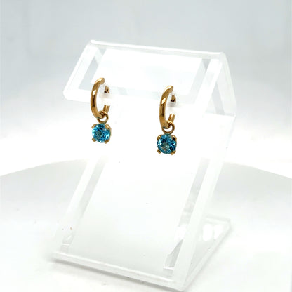 9ct Yellow Gold Round Topaz Earrings