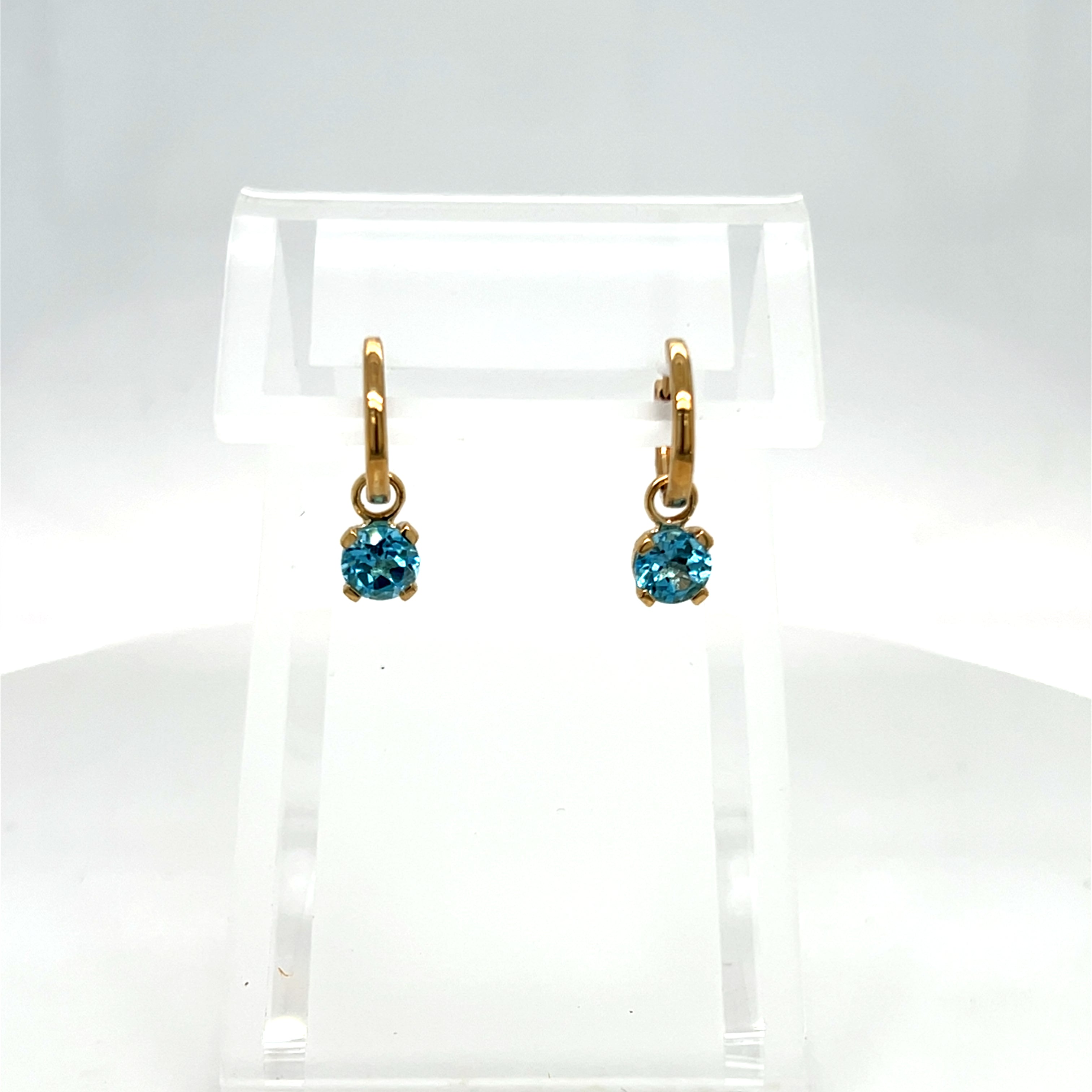 9ct Yellow Gold Round Topaz Earrings