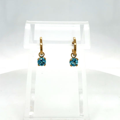 9ct Yellow Gold Round Topaz Earrings