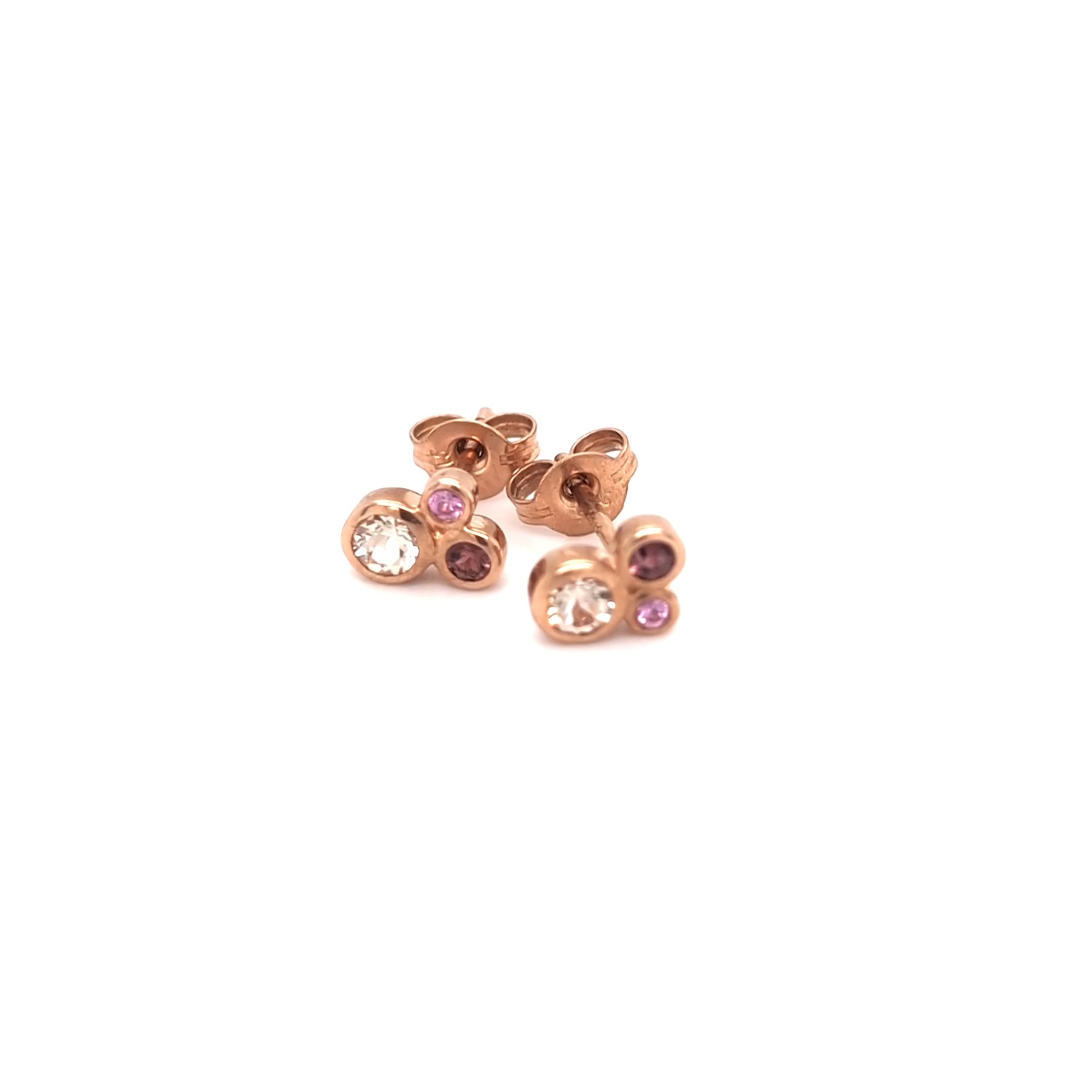 PINK SAPPHIRE TOURMALINE & MORGANITE EARRINGS