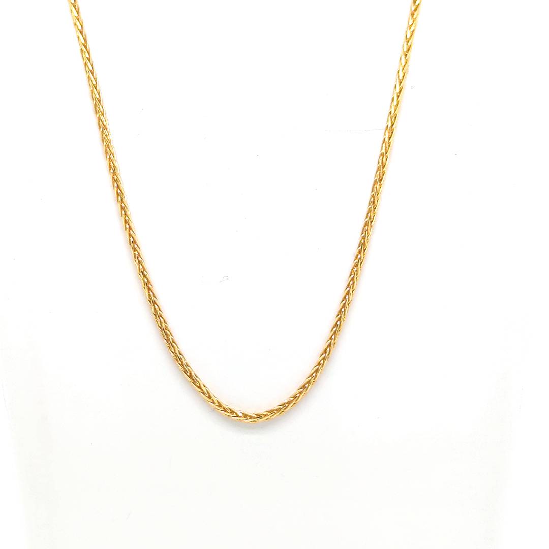 9CT YELLOW GOLD ITALIAN SPIGA CHAIN 45CM. Custom jewellery Sunshine Coast & Australia 
