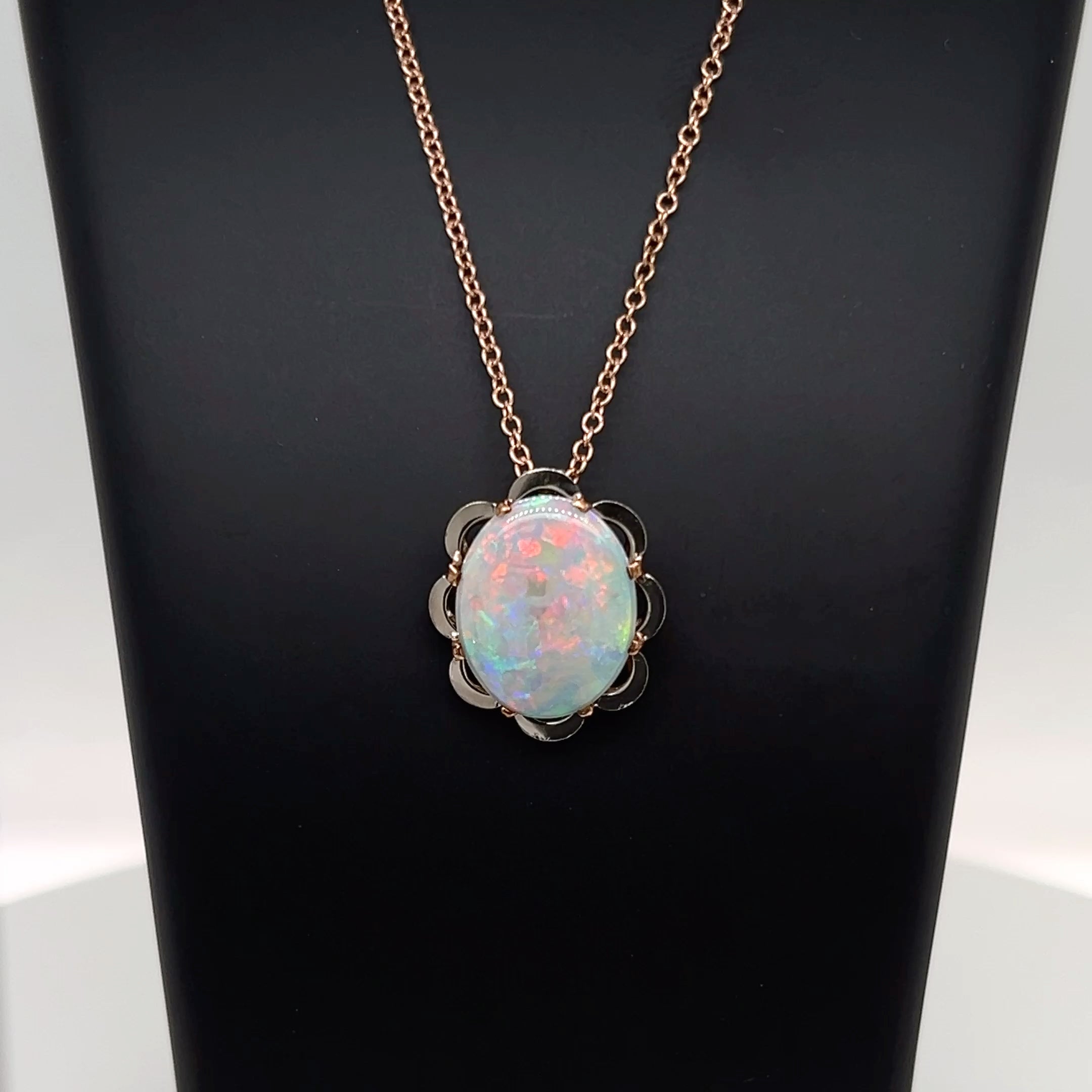 18ct White Gold Opal Pendant