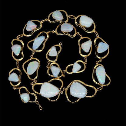 18ct Yellow Gold Opal Necklace