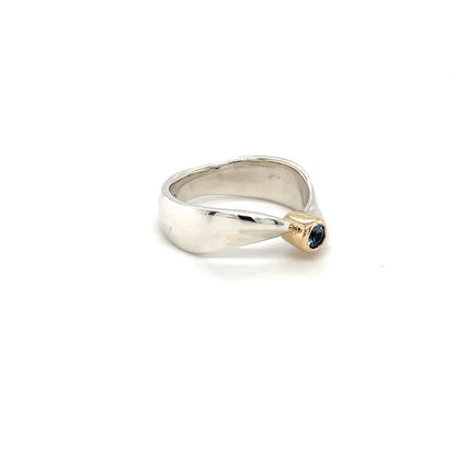 Sterling Silver & 9ct Yellow Gold Spinel Ring