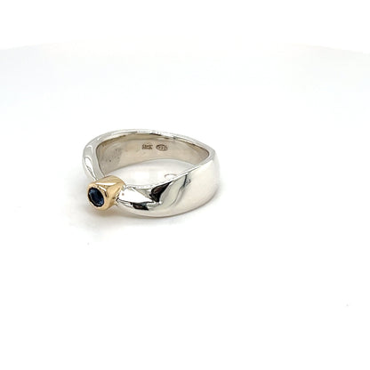 Sterling Silver & 9ct Yellow Gold Spinel Ring