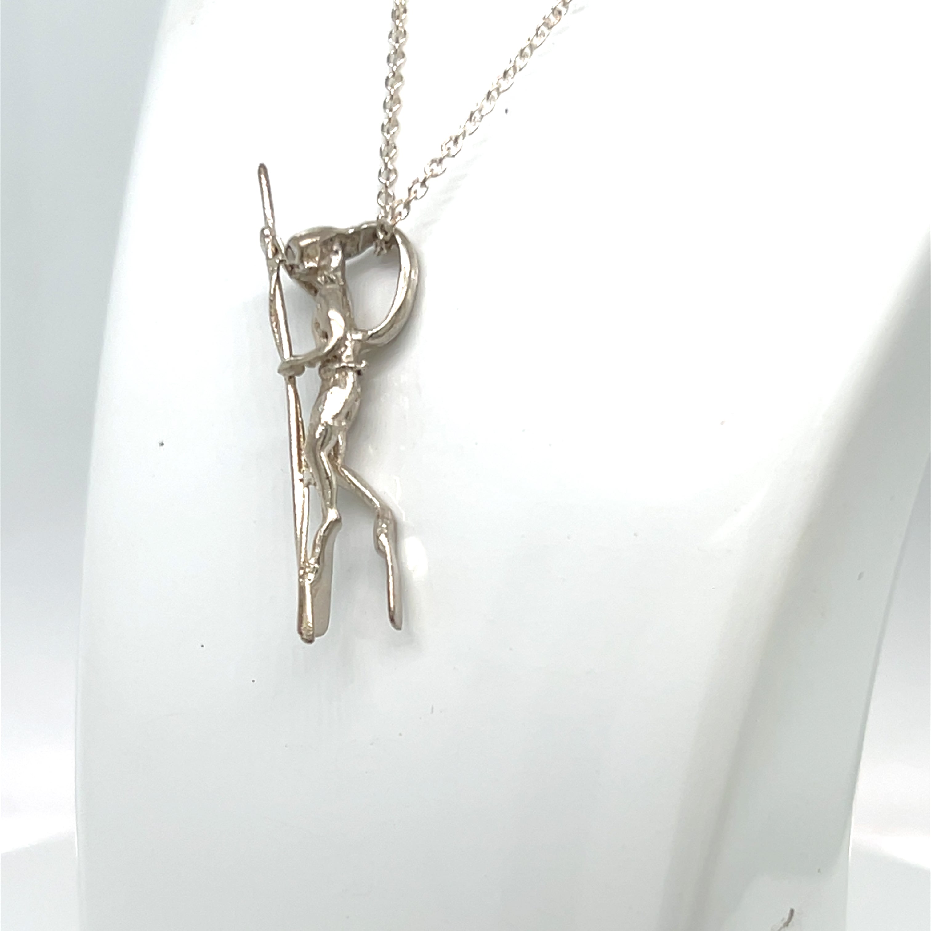HANDMADE STERLING SILVER SPEARFISHER PENDANT