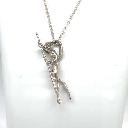 HANDMADE STERLING SILVER SPEARFISHER PENDANT