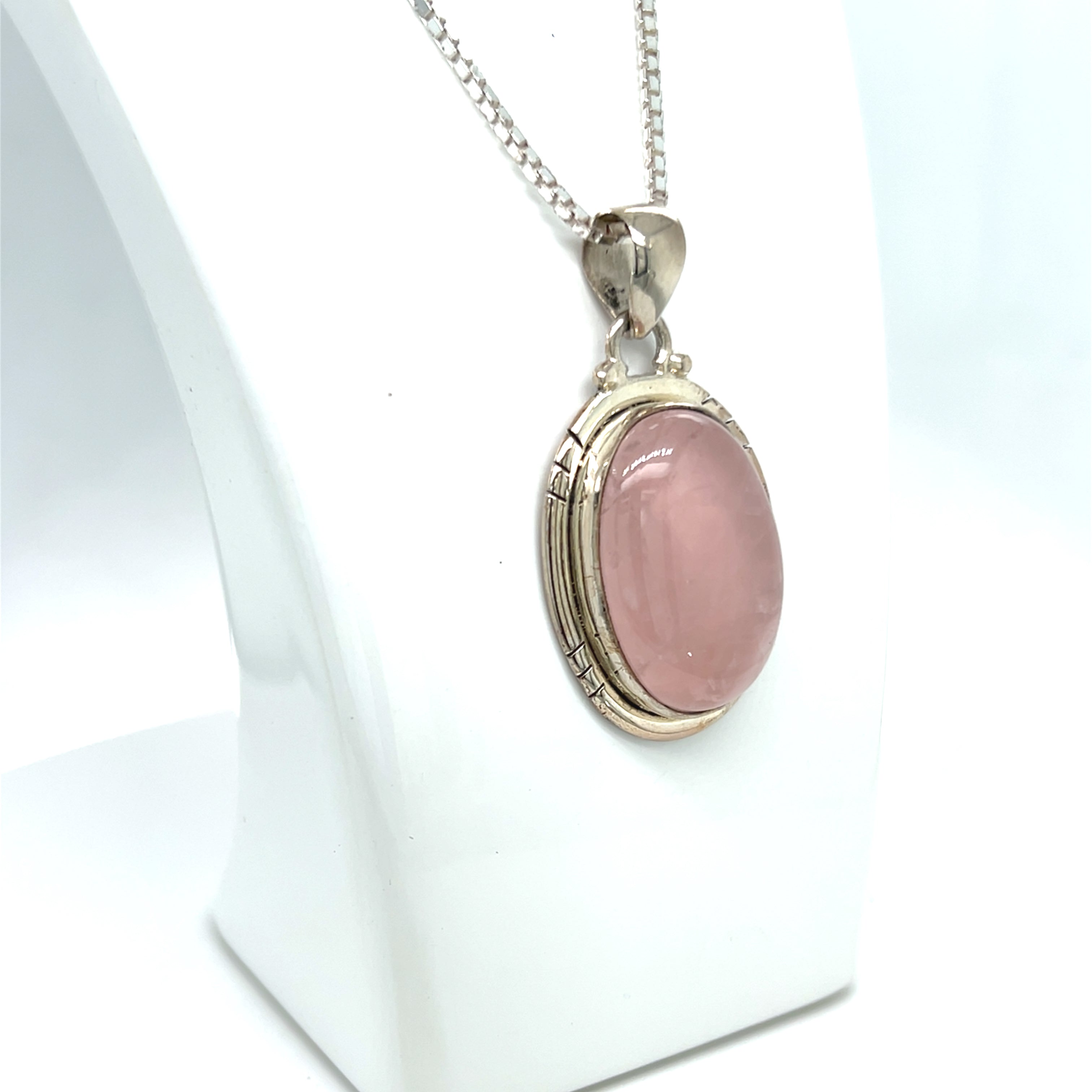 Rose Quartz Oval Pendant
