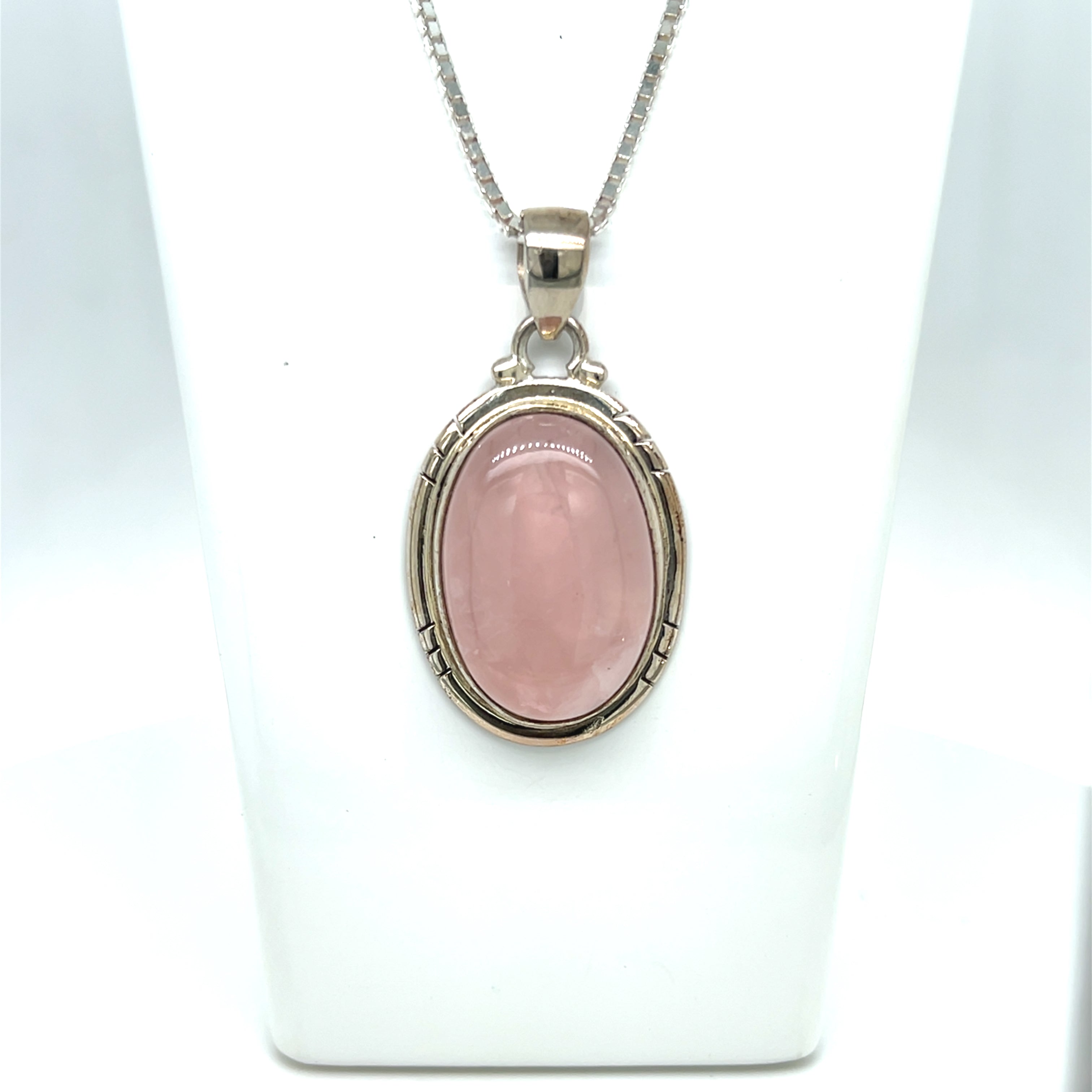 Rose Quartz Oval Pendant