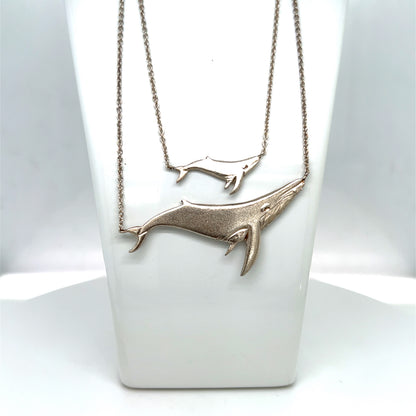 STERLING SILVER WHALES PENDANT