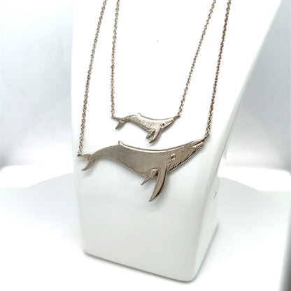 STERLING SILVER WHALES PENDANT