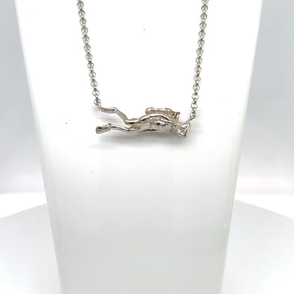 HANDMADE STERLING SILVER SCUBADIVER PENDANT