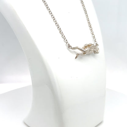 HANDMADE STERLING SILVER SCUBADIVER PENDANT