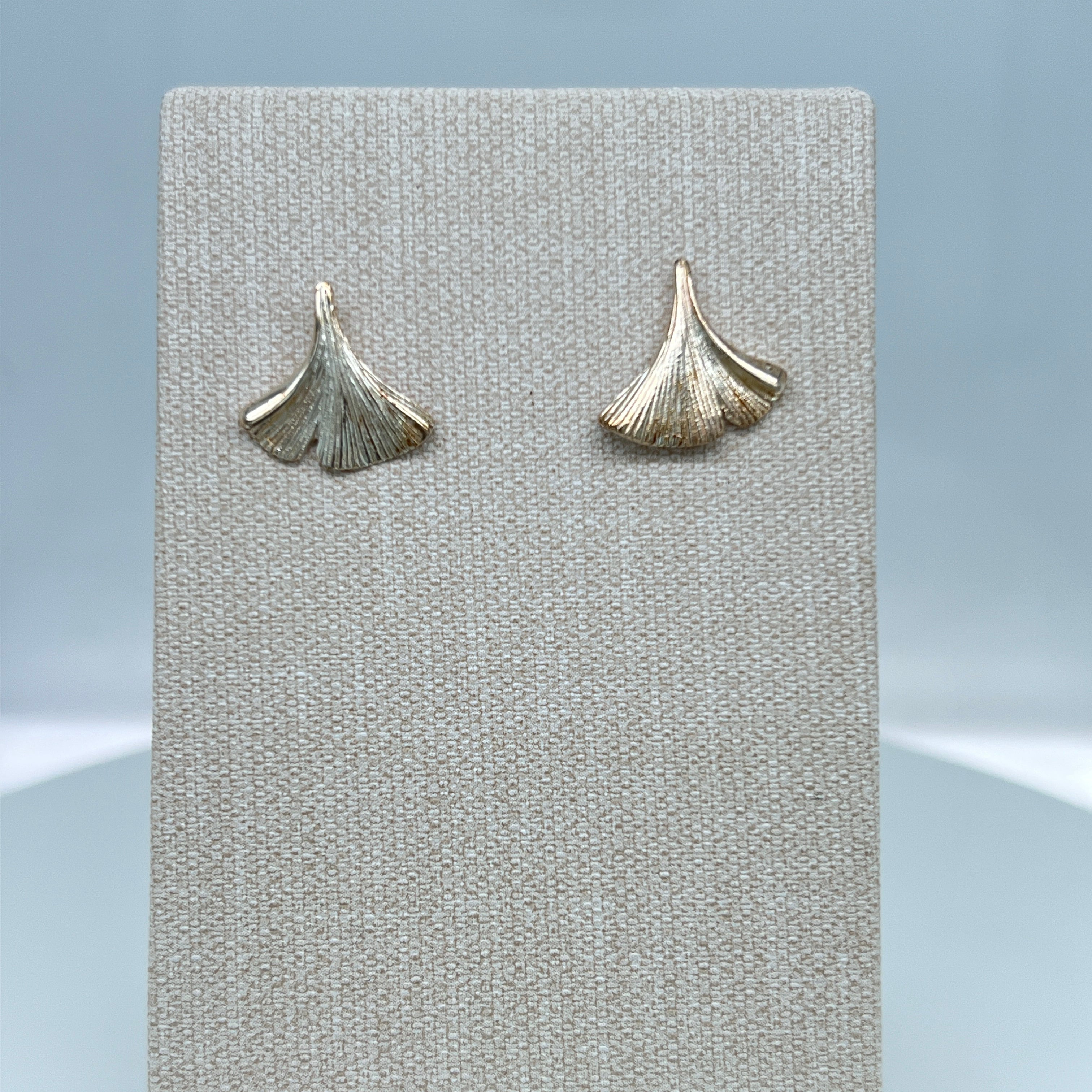 STERLING SILVER STUD EARRINGS FAN