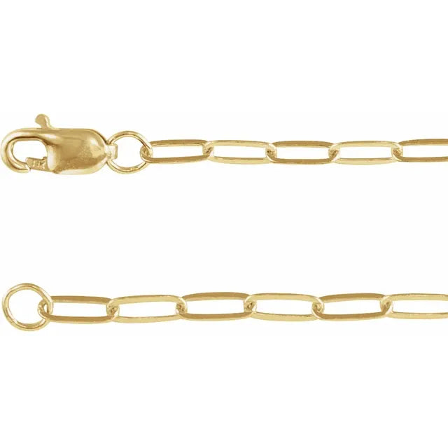 14K Yellow Gold-Filled Elongated Flat Link Chain