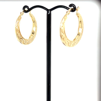 9ct Yellow Gold Filgree Earring