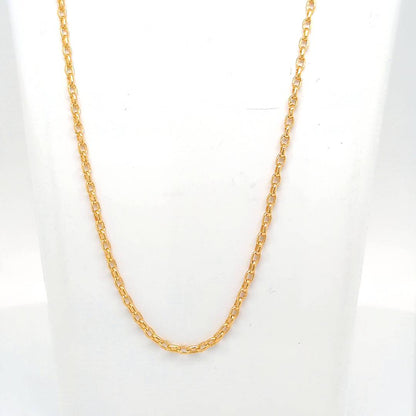YELLOW GOLD OVAL BELCHER CHAIN 50CM