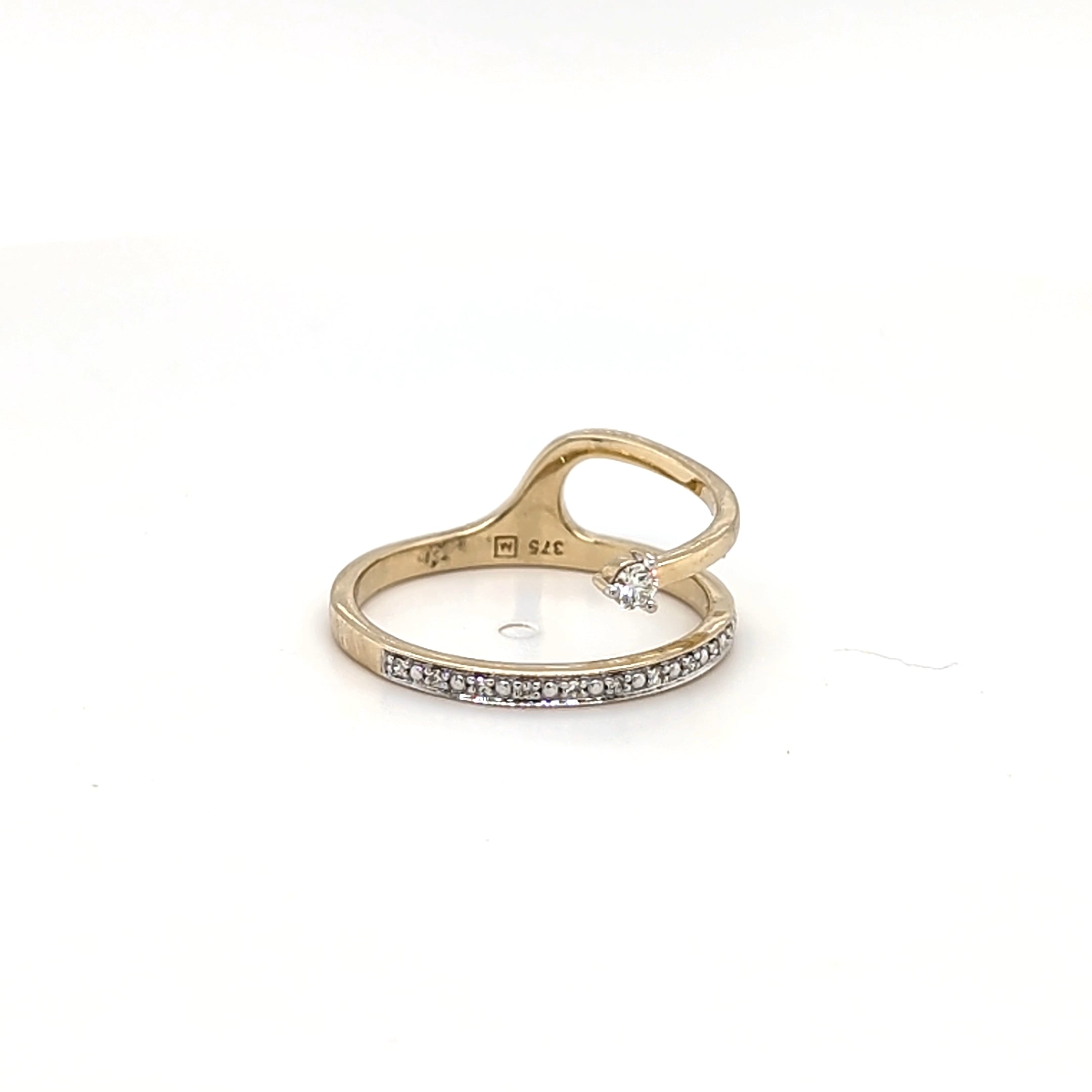 9ct Yellow Gold Crossover Diamond Ring