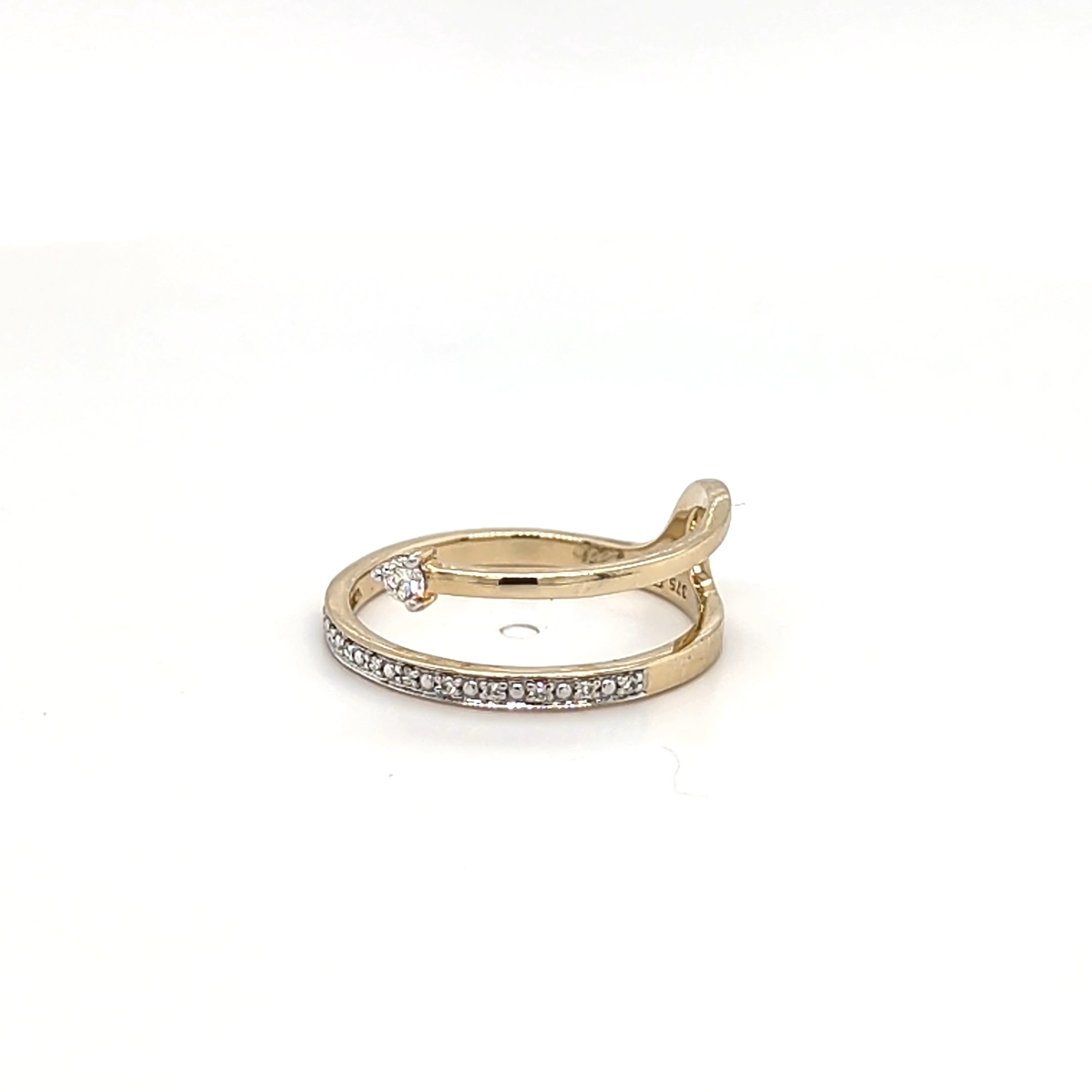 9ct Yellow Gold Crossover Diamond Ring
