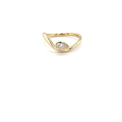 9ct Yellow Gold Pear Lab-Grown Diamond Ring